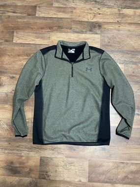 Under Armour Men's Olive Green & Black Quarter-Zip Performance Pullover
